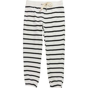 n:philanthropy Womens Striped Relaxed Jogger Casual Pants, Black, L, DM
